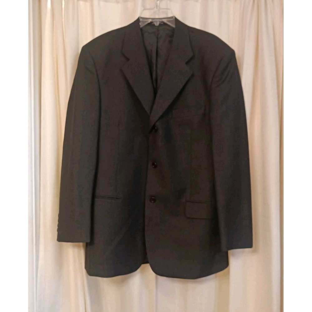 Pavone Reda Men's 40R Charcoal Gray‎ 100% Wool Serge Twill Blazer Made In Italy